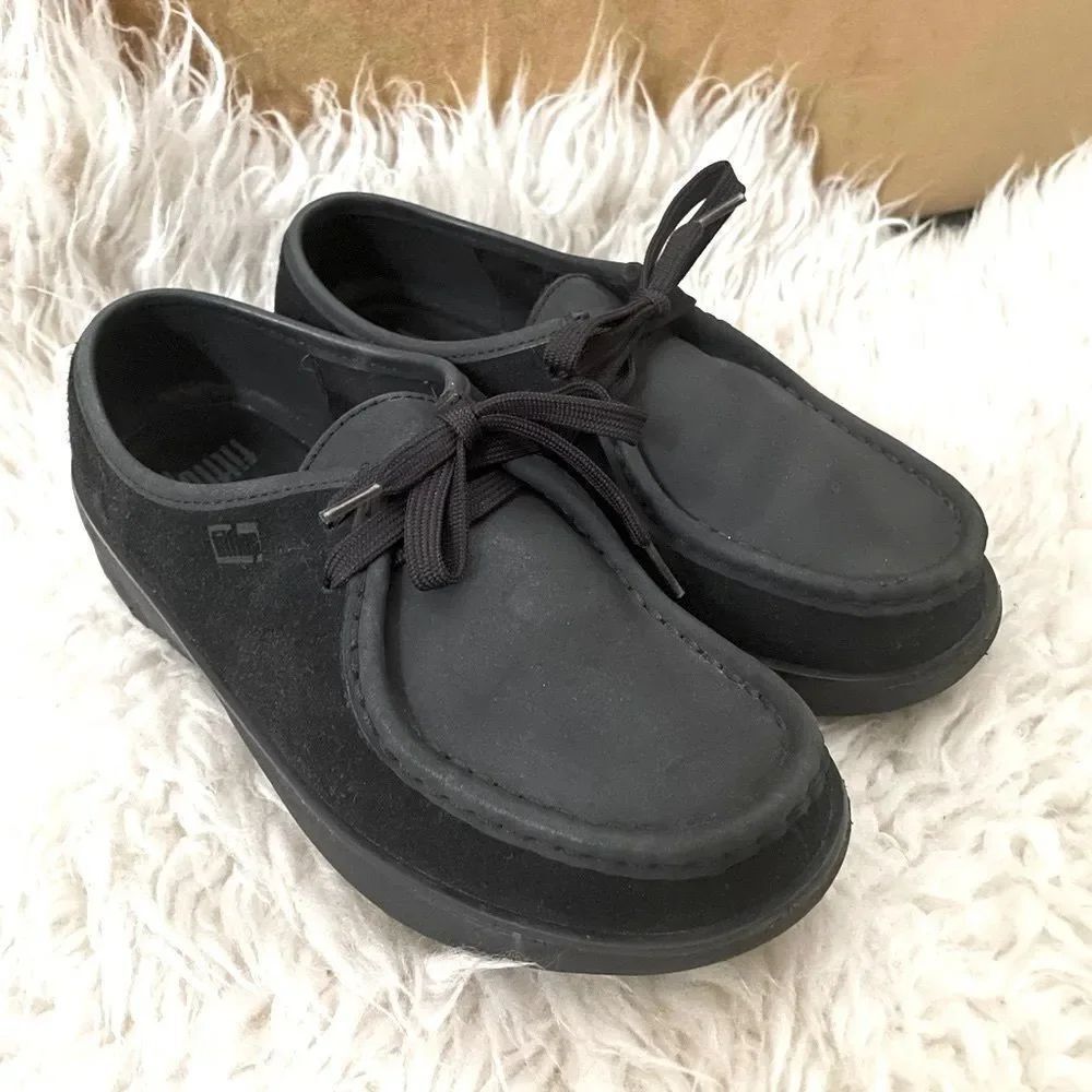 Fitflop Original Lace-Up Shoes Black Leather & Suede 6